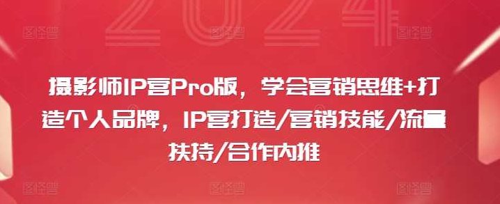 摄影师IP营Pro版，学会营销思维+打造个人品牌，IP营打造/营销技能/流量扶持/合作内推,课程,抖音,支持,第1张
