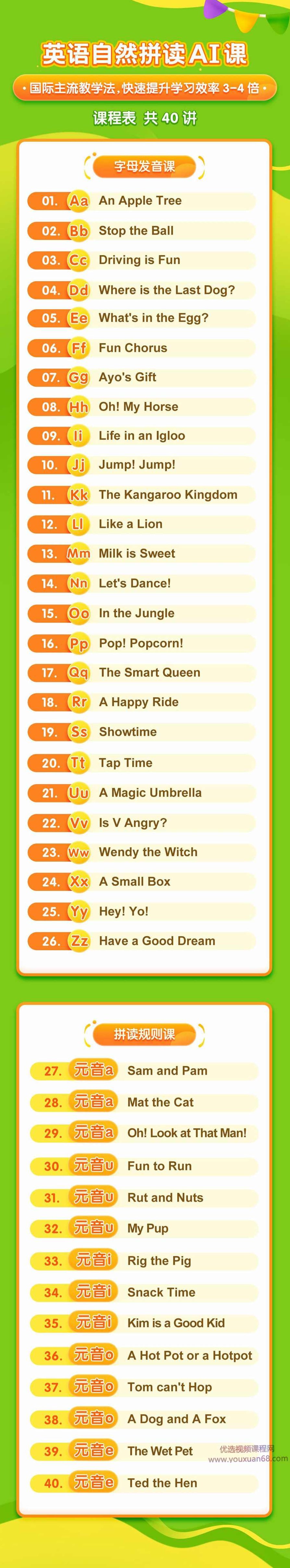 英语自然拼读AI课视频，记忆效率提升3-4倍,课程,视频,讲座,第3张