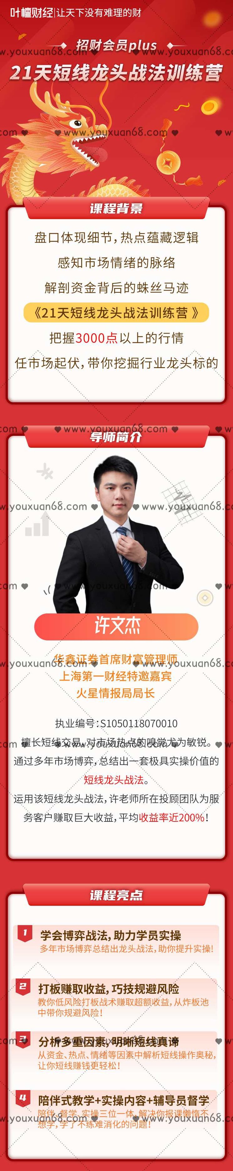 【股市-技术面-初阶】许文杰21天短线龙头战法训练营,课程,赚钱,训练营,第2张 【股市-技术面-初阶】许文杰21天短线龙头战法训练营,课程,赚钱,训练营,第2张