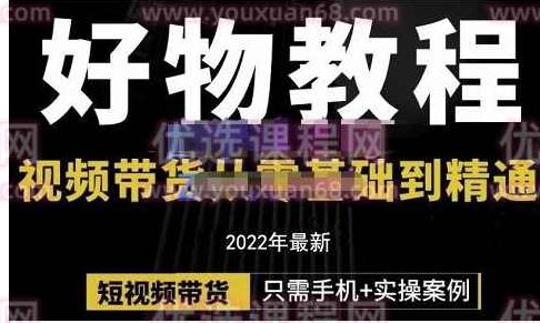 锅锅老师好物分享课程：短视频带货从零基础到精通，只需手机+实操,课程,视频,基础,第1张