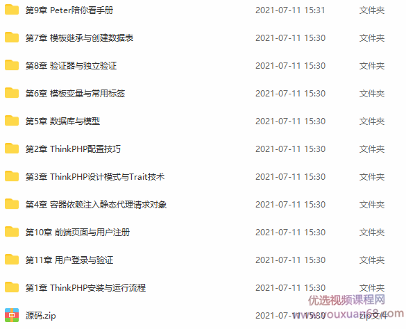 ThinkPHP5.1全套视频教程,课程,视频,教程,第2张