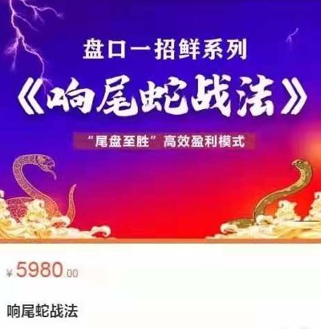 老姜盘口一招鲜系列《响尾蛇战法》“尾盘至胜”高效盈利模式,课程,视频,绝技,第1张