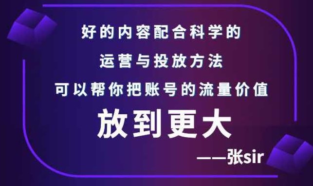 张sir账号流量增长课，告别海王流量，让你的流量更精准,课程,视频,第1张