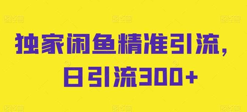 独家闲鱼精准引流，日引流300+【项目拆解】,课程,实战,项目拆解,第1张