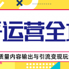 知乎运营全攻略，涨盐值最快的方法，高质量内容输出与引流变现玩法（共3节视频）,视频,基础,全攻略,第1张