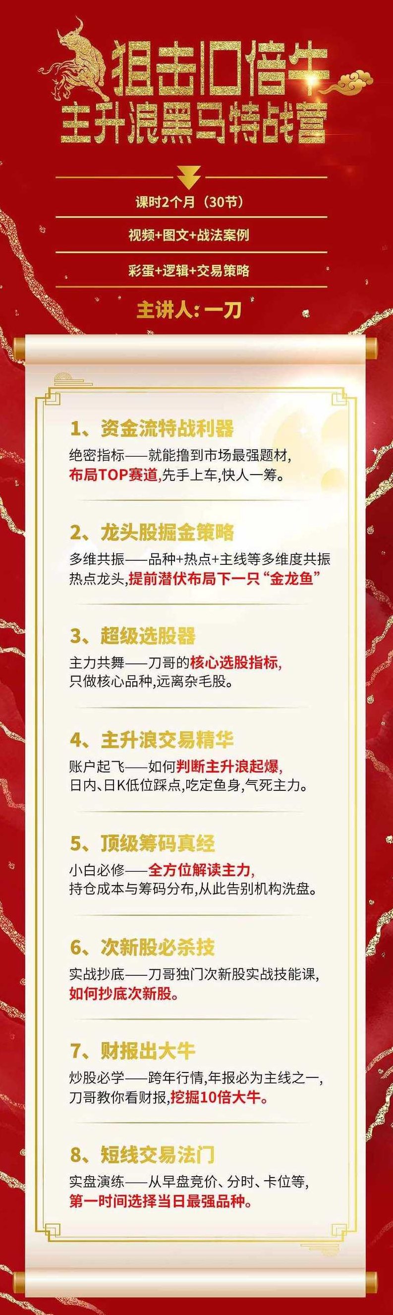 【一刀战法】刀哥主升浪黑马特战营,课程,教程,股票,第2张