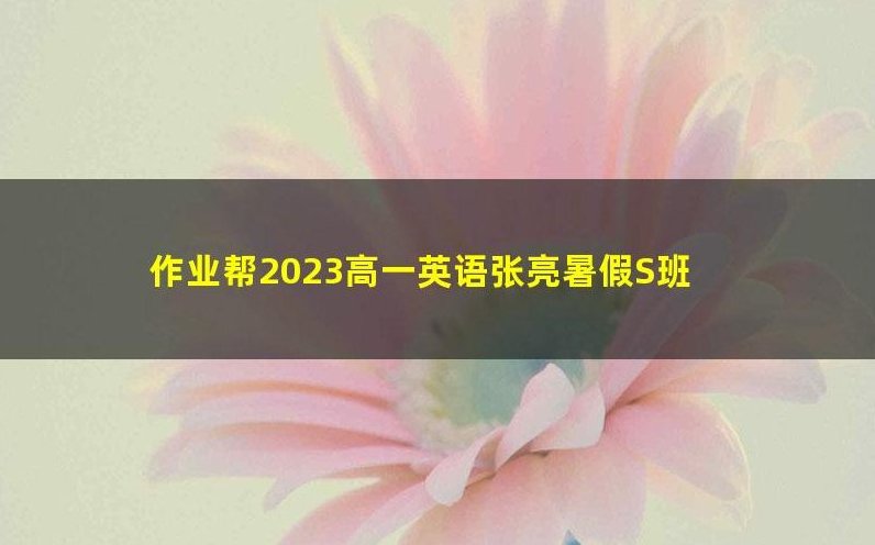 2023高一英语 张亮 冲顶暑假s班 秋季班2023高一英语 张亮 冲顶暑假s班 秋季班,课程,视频,词汇,第1张