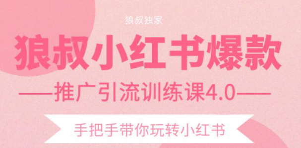 狼叔小红书爆款推广引流训练课4.0,手把手带你玩转小红书,课程,第2张 狼叔小红书爆款推广引流训练课4.0,手把手带你玩转小红书,课程,第2张