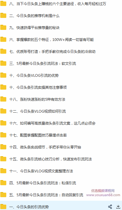 狼叔今日头条引流技术5.0，市面上最新的打造爆款稳定引流玩法，轻松100W+阅读,课程,视频,第2张