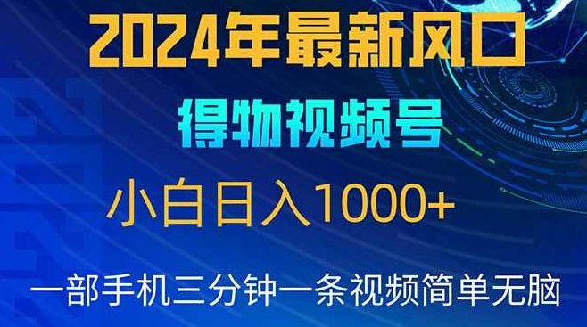 2024年5月最新蓝海项目,小白无脑操作,轻松上手,日入1000+【项目拆解】,视频,视频号,2024年,第1张 2024年5月最新蓝海项目,小白无脑操作,轻松上手,日入1000+【项目拆解】,视频,视频号,2024年,第1张
