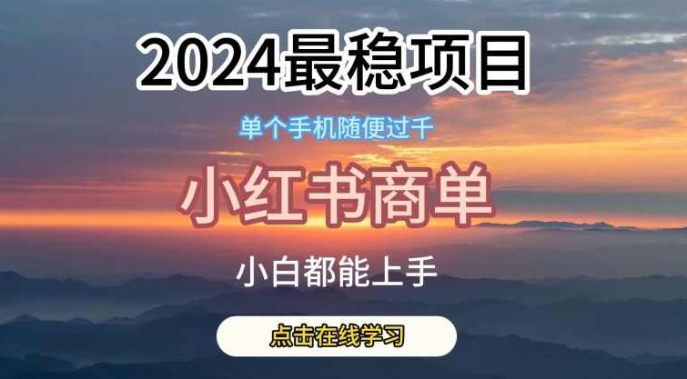 2024最稳蓝海项目，小红书商单项目，没有之一【项目拆解】,课程,视频,教程,第1张