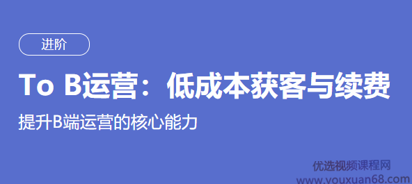 某节课 To B运营：低成本获客与续费（完结）,课程,视频,第1张