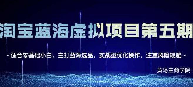 黄岛主淘宝虚拟无货源3.0+4.0+5.0，适合零基础小白，主打蓝海选品，实战型优化操作,课程,视频,教程,第1张