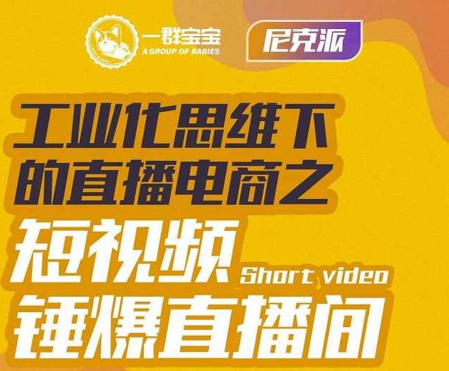 尼克派·工业化思维下的直播电商之短视频锤爆直播间,听话照做执行爆单,课程,视频,教程,第1张 尼克派·工业化思维下的直播电商之短视频锤爆直播间,听话照做执行爆单,课程,视频,教程,第1张
