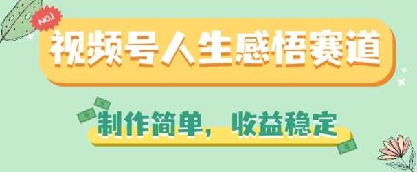 视频号人生感悟赛道，制作简单，收益稳定【项目拆解】,课程,视频,制作,第1张
