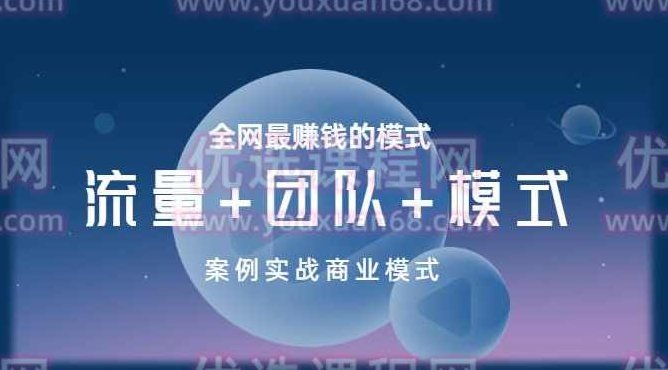 王冲老师《流量+团队+模式》商业模式实战课，全网最赚钱的模式,课程,设计,第1张