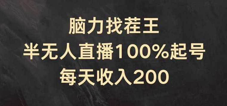 脑力找茬王，半无人直播100%起号，每天收入200+【项目拆解】,课程,视频,支持,第1张