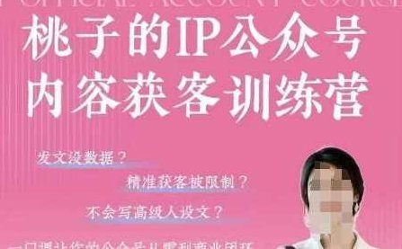 桃子IP公众号内容获客训练营(第3期)，一门让你公众号从0到商业闭环的课程,课程,基础,设计,第1张
