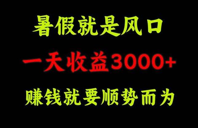 一天收益3000+ 赚钱就是顺势而为，暑假就是风口【项目拆解】,赚钱,项目拆解,第1张