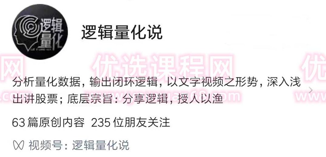 公众号《逻辑量化说》逻辑量化视频,课程,视频,股票,第1张 公众号《逻辑量化说》逻辑量化视频,课程,视频,股票,第1张