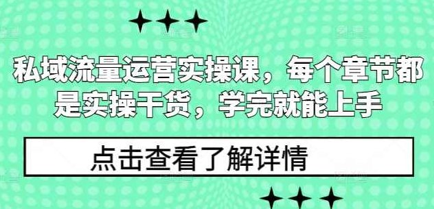 私域流量运营实操课，每个章节都是实操干货，学完就能上手,讲解,数据分析,第1张