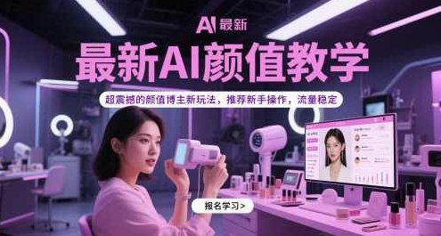 最新AI颜值教学，超震撼的颜值博主新玩法，推荐新手操作，流量稳定,课程,教程,制作,第1张