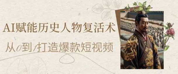 AI赋能历史人物复活术：从0到1打造爆款短视频，7天涨粉10W,课程,视频,基础,第1张