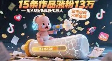 用AI制作幼崽代言人，宝宝的控诉火爆全网，15条作品涨粉13W,课程,视频,教程,第1张