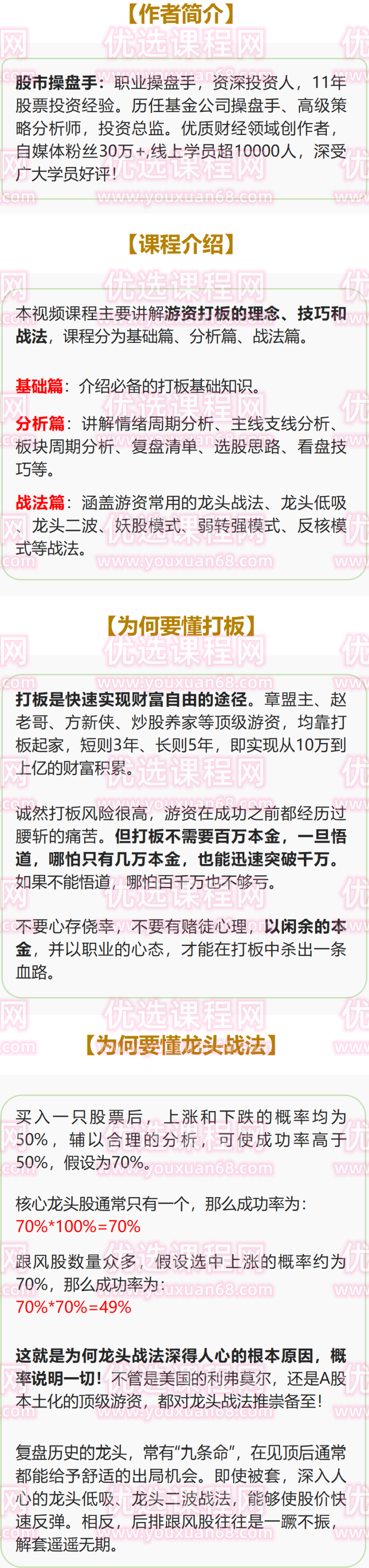 古彧职业打板-像游资那样思考与打板，游资系列之超短打板,课程,视频,基础,第2张