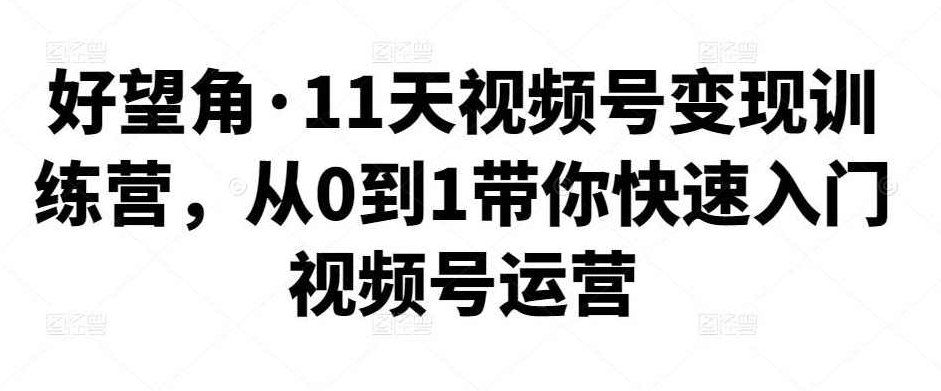 好望角·11天视频号变现训练营,课程,视频,第1张