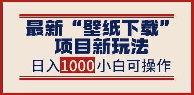 最新“壁纸下载”项目新玩法，小白零基础照抄也能日入1000+,基础,赚钱,2022,第1张