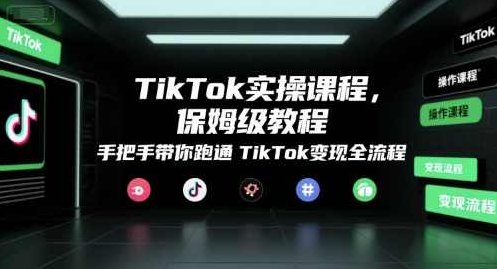 倪楠TikTok实操课程，保姆级教程，手把手带你跑通TikTok变现全流程，TikTok达人运营进阶班，,课程,视频,教程,第1张