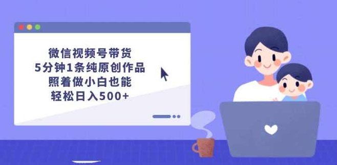 微信视频号带货，5分钟1条纯原创作品，照着做小白也能轻松日入500+【项目拆解】,视频,赚钱,素材,第1张