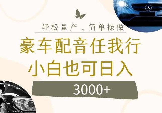 不为人知的暴力小项目，豪车配音，日入几张【项目拆解】,视频,背景,介绍,第1张