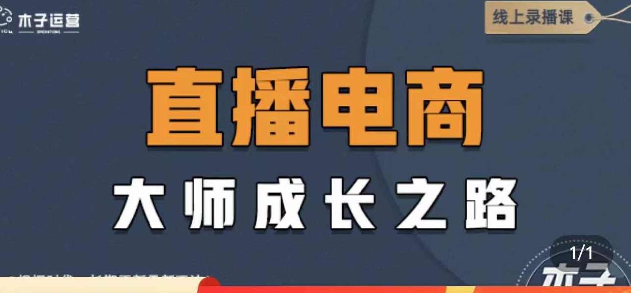 直播电商高手成长之路,教你成为直播电商大师,课程,视频,讲座,第1张
