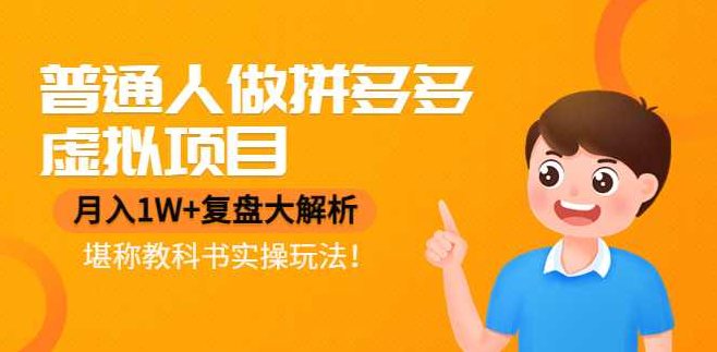 普通人做拼多多虚拟项目，月入1W+复盘大解析，堪称教科书实操玩法,课程,价值,笔记,第1张