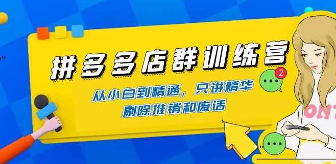 拼多多店群训练营，课程从基础到运营，只讲精华，剔除推销和废话,课程,教程,第1张