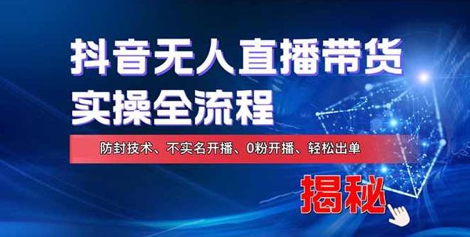在线赚钱新途径：如何用抖音无人直播实现财务自由，全套实操流程，含独家0粉开播，不实名开播新技术【项目拆解】,课程,抖音,赚钱,第1张