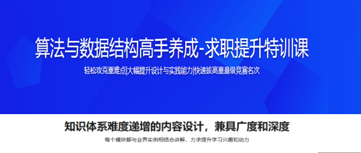 算法与数据结构高手养成-求职提升特训课1299元（完结）,课程,基础,第1张