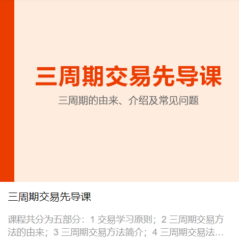 陈凯三周期交易先导课,课程,介绍,应用,第1张