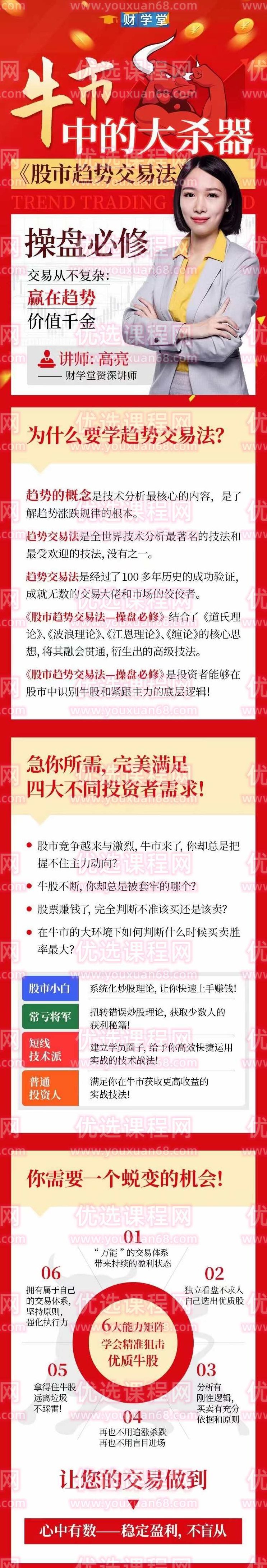 财学堂《股市趋势交易法1+2+3》解密主力操盘术给你至尊策略体系,视频,基础,成功,第2张