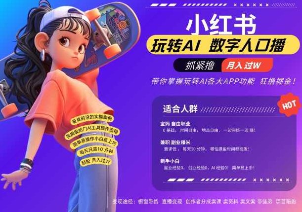 小红书数字人暴力起号，AI改写文案，再也不用费劲录口播，流量火爆月入破W轻松拿捏【项目拆解】,课程,视频,掌握,第1张