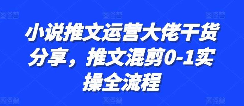 小说推文运营大佬干货分享，推文混剪0-1实操全流程【项目拆解】,视频,抖音,下载,第1张