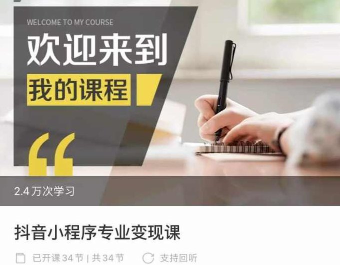 抖音小程序专业变现课，小程序各类玩法运营技巧变现,课程,视频,教程,第1张