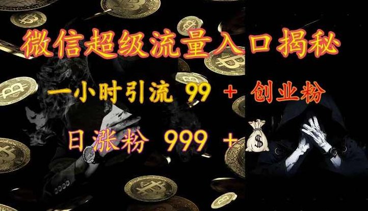 微信超级流量入口揭秘：一小时引流 99 + 创业粉，日涨粉 999 +,课程,视频,基础,第1张