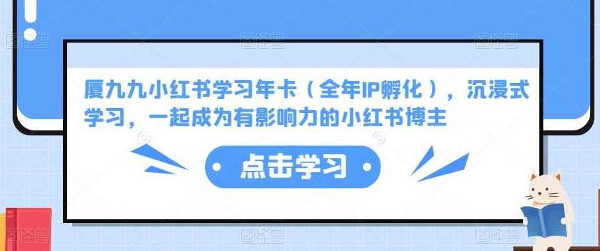 厦九九小红书学习年卡（全年IP孵化），沉浸式学习，一起成为有影响力的小红书博主,课程,2022,素材,第1张