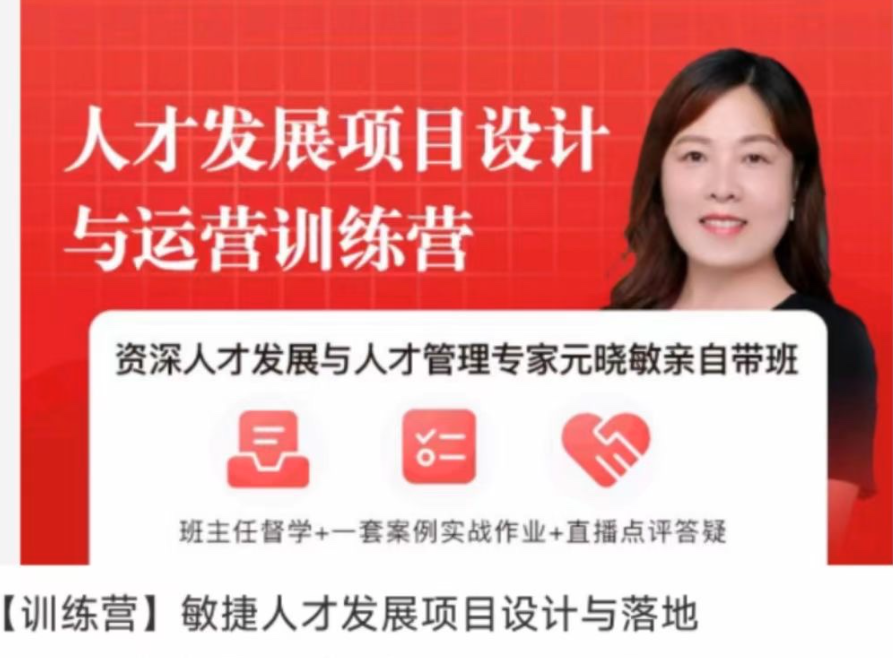 元晓敏-敏捷人才发展项目设计与落地训练营,视频,设计,训练营,第1张