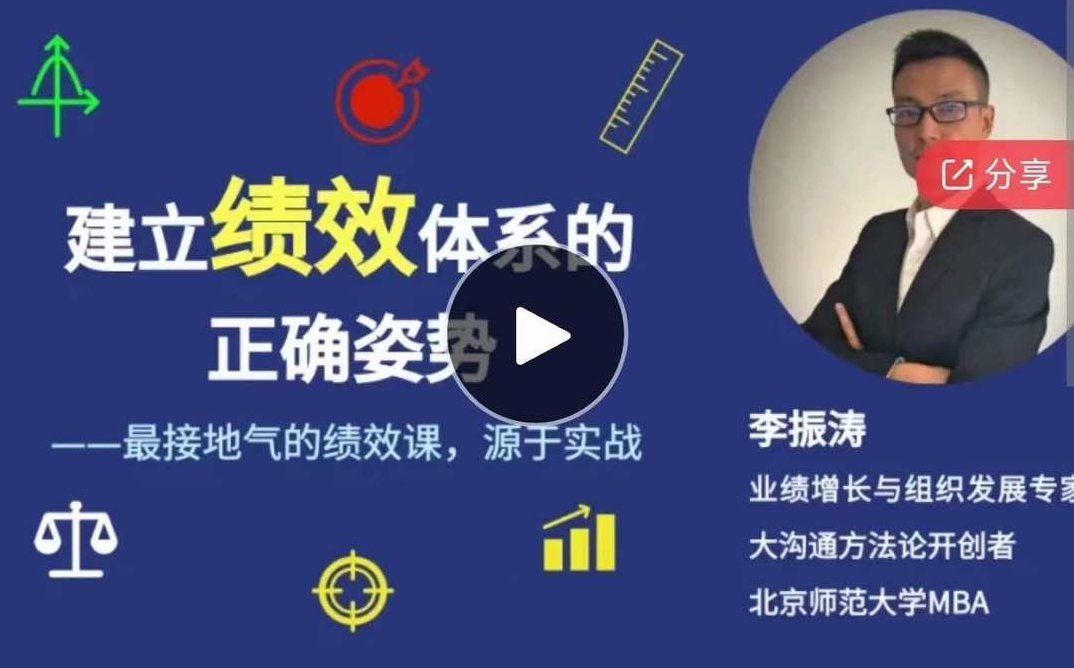 李振涛【系统大课】建立绩效体系的正确姿势（咨询顾问讲解如何搭建完整的绩效管理体系）,课程,基础,制作,第1张