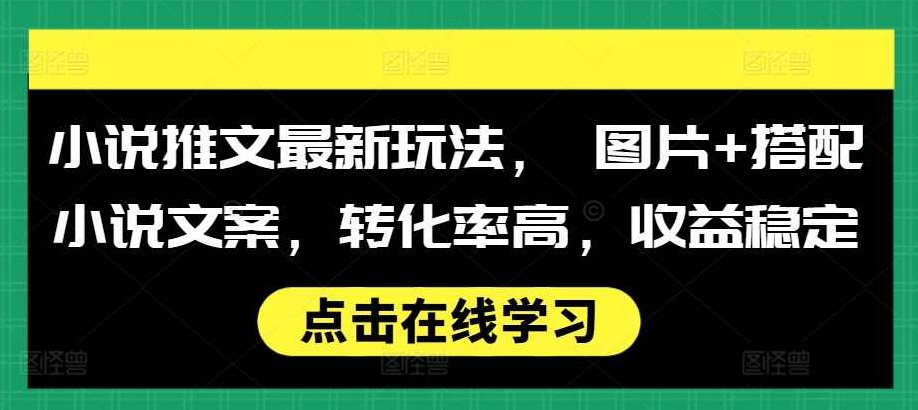 小说推文最新玩法, 图片+搭配小说文案,转化率高,收益稳定【项目拆解】,课程,视频,项目拆解,第1张 小说推文最新玩法, 图片+搭配小说文案,转化率高,收益稳定【项目拆解】,课程,视频,项目拆解,第1张