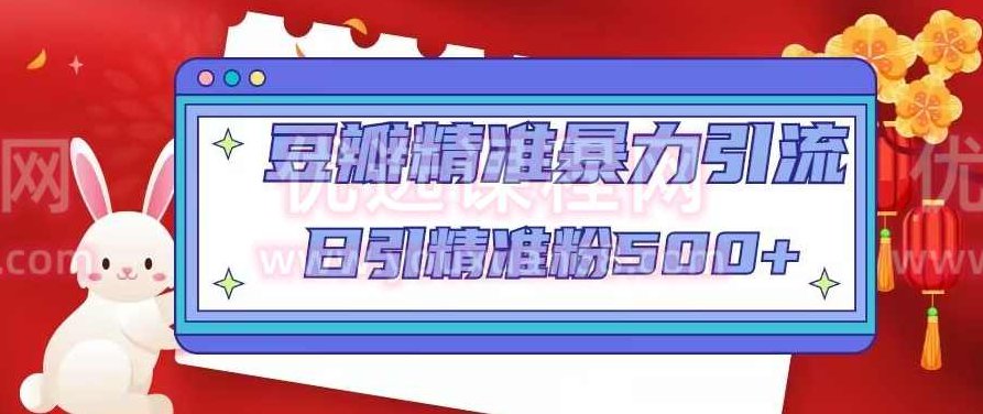 豆瓣精准暴力引流，日引精准粉500+【12课时】,课程,第1张